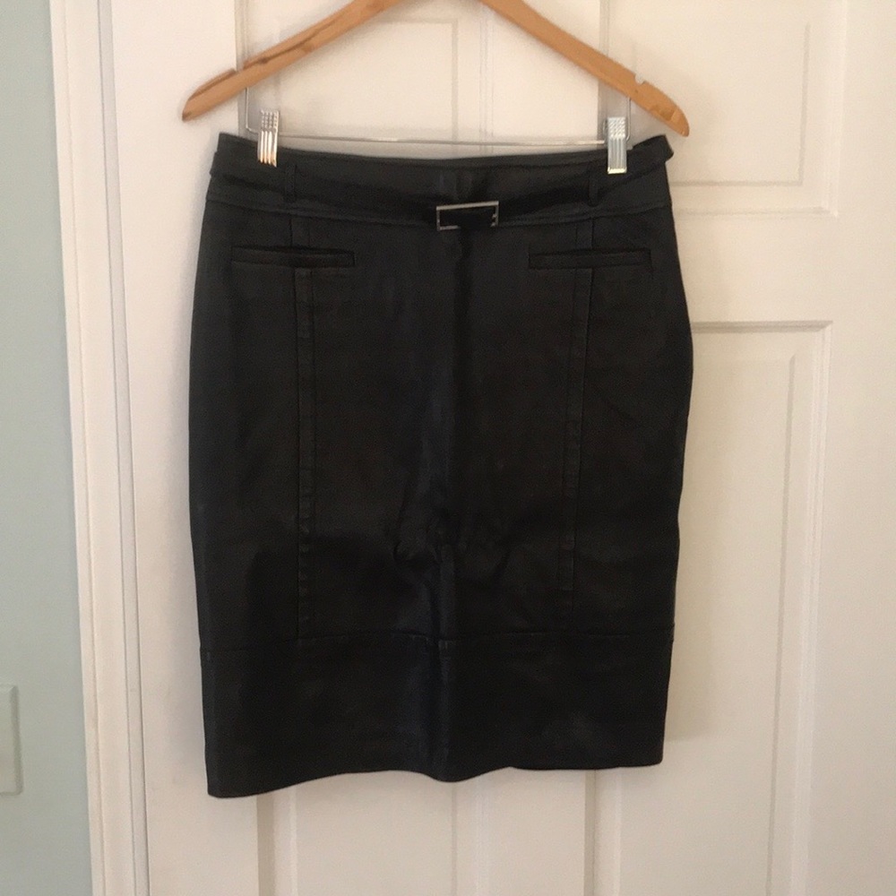 Karen Millen black leather skirt